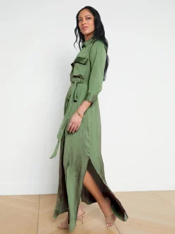 L'AGENCE Spring Collection|Dresses & Jumpsuits|Cameron Maxi Shirt Dress Clover