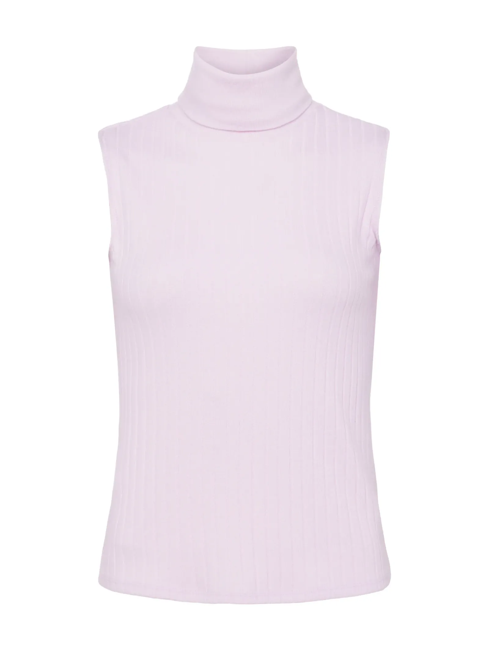 L'AGENCE Spring Collection|Knitwear|Ceci Sleeveless Turtleneck Lilac Snow