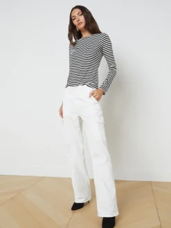 L'AGENCE Cargo Pants|Cargo Pants|Channing Trouser Blanc