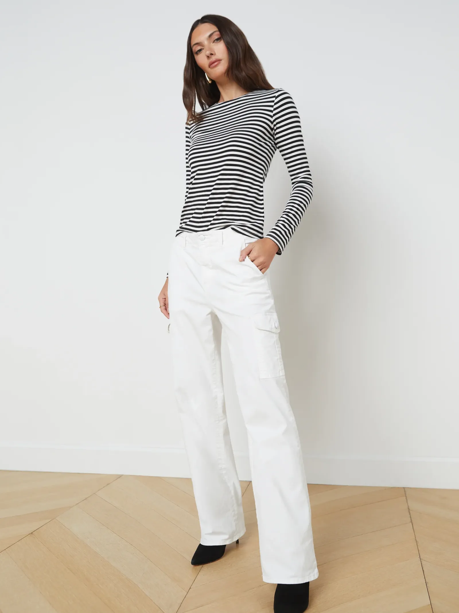 L'AGENCE Cargo Pants|Cargo Pants|Channing Trouser Blanc