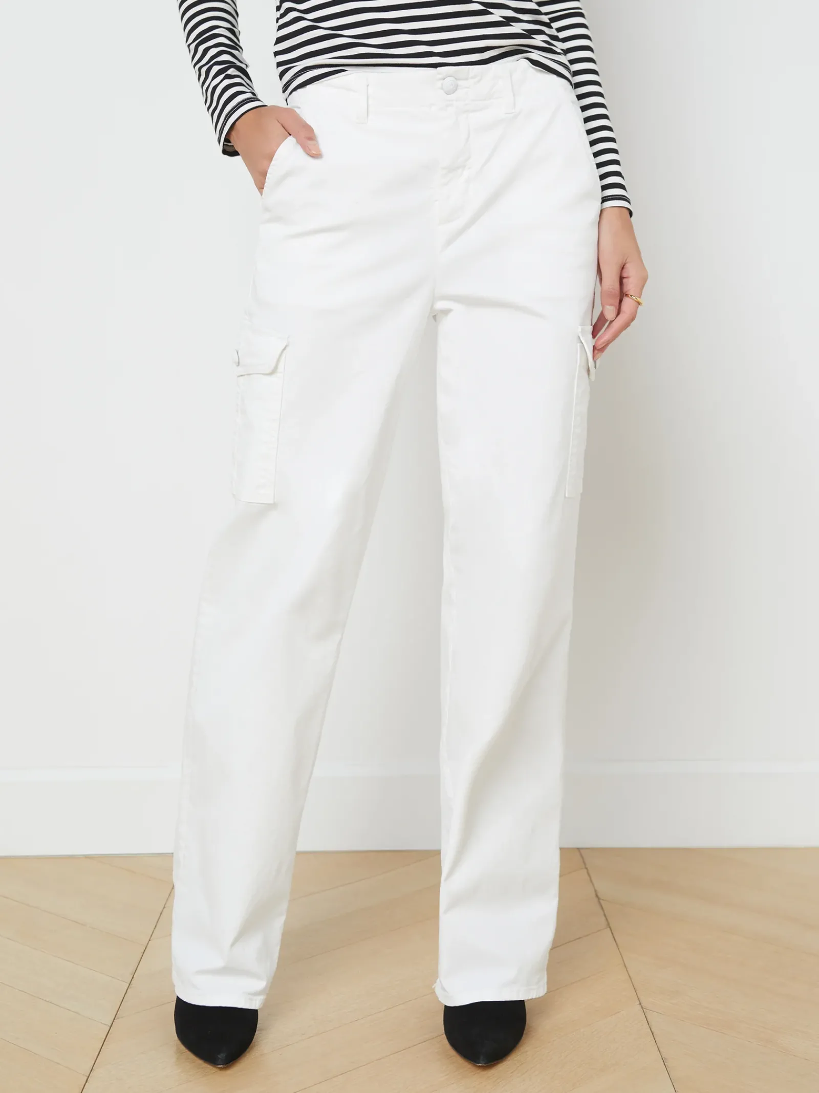L'AGENCE Cargo Pants|Cargo Pants|Channing Trouser Blanc