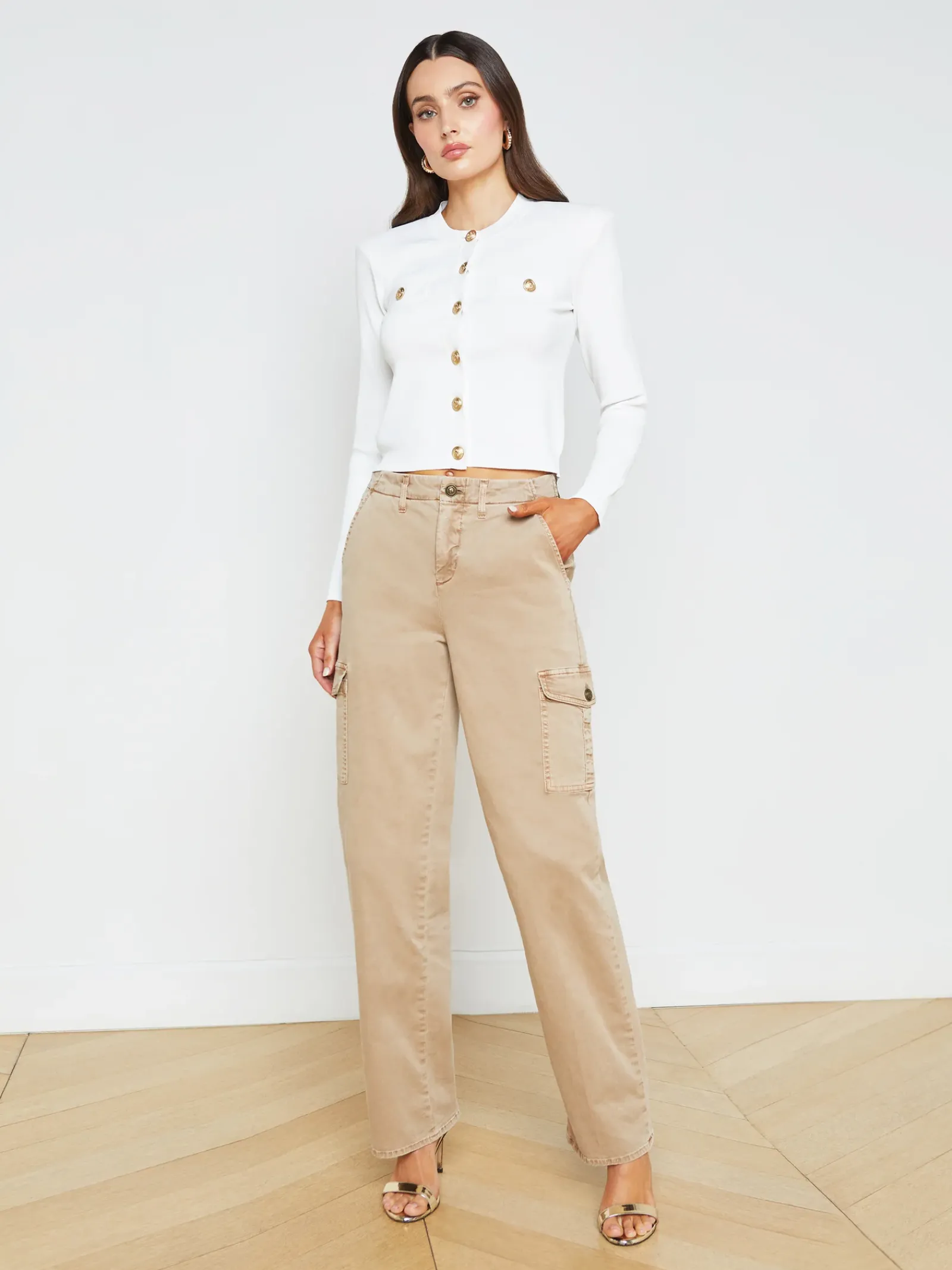 L'AGENCE Cargo Pants|Cargo Pants|Channing Trouser Dark Latte