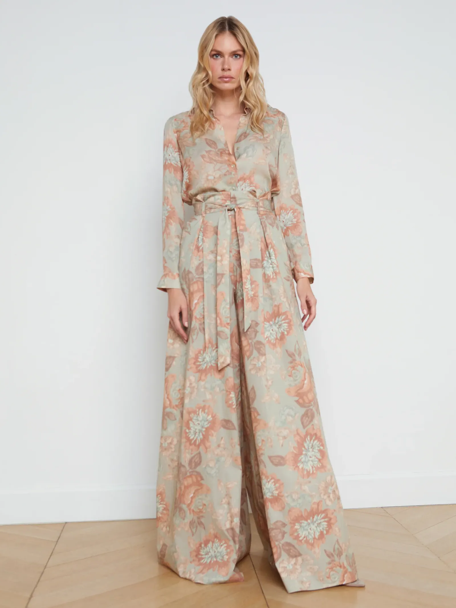 L'AGENCE Sets|Spring Collection|Chantae Ultra Wide-Leg Pant Multi Soft Pastel Vintage Floral