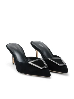 L'AGENCE Resort Collection|Mules|Charlene Mule Black Suede