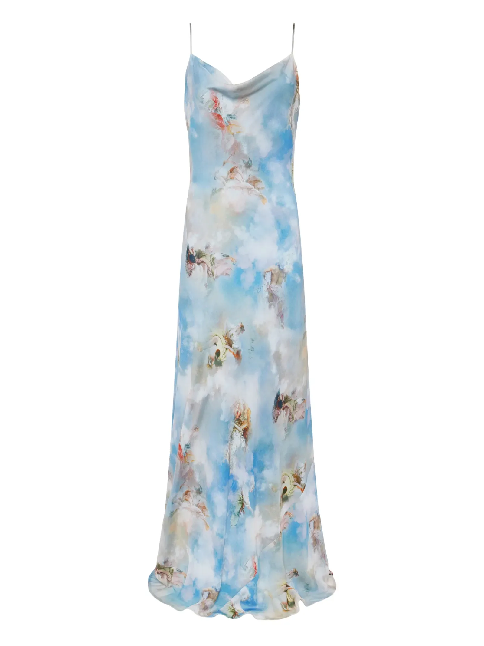 L'AGENCE Spring '24 Catalog|Print Edition|Christine Silk Dress Light Blue Multi Renaissance