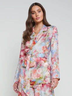 L'AGENCE Sets|Print Edition|Ciara Robe Blouse Multi Soft Cloud Floral