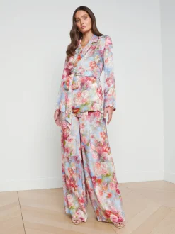 L'AGENCE Sets|Print Edition|Ciara Robe Blouse Multi Soft Cloud Floral