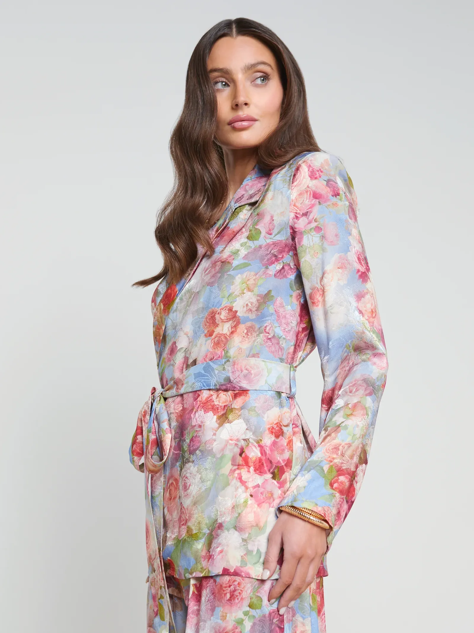 L'AGENCE Sets|Print Edition|Ciara Robe Blouse Multi Soft Cloud Floral