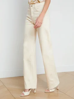 L'AGENCE Wide & Relaxed|Spring Collection|Clayton Wide-Leg Jean Oat