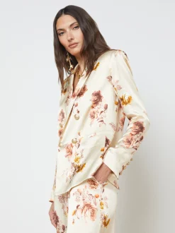 L'AGENCE Sets|Resort Collection|Colin Blazer Buff Multi Tonal Rose Floral