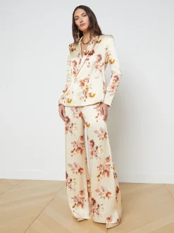 L'AGENCE Sets|Resort Collection|Colin Blazer Buff Multi Tonal Rose Floral