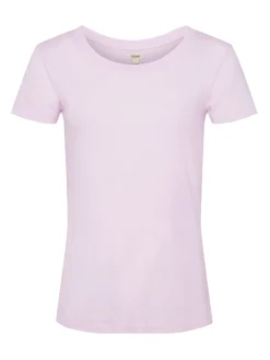 L'AGENCE Spring Collection|Tees|Cory Cotton Scoopneck Tee Lilac Snow
