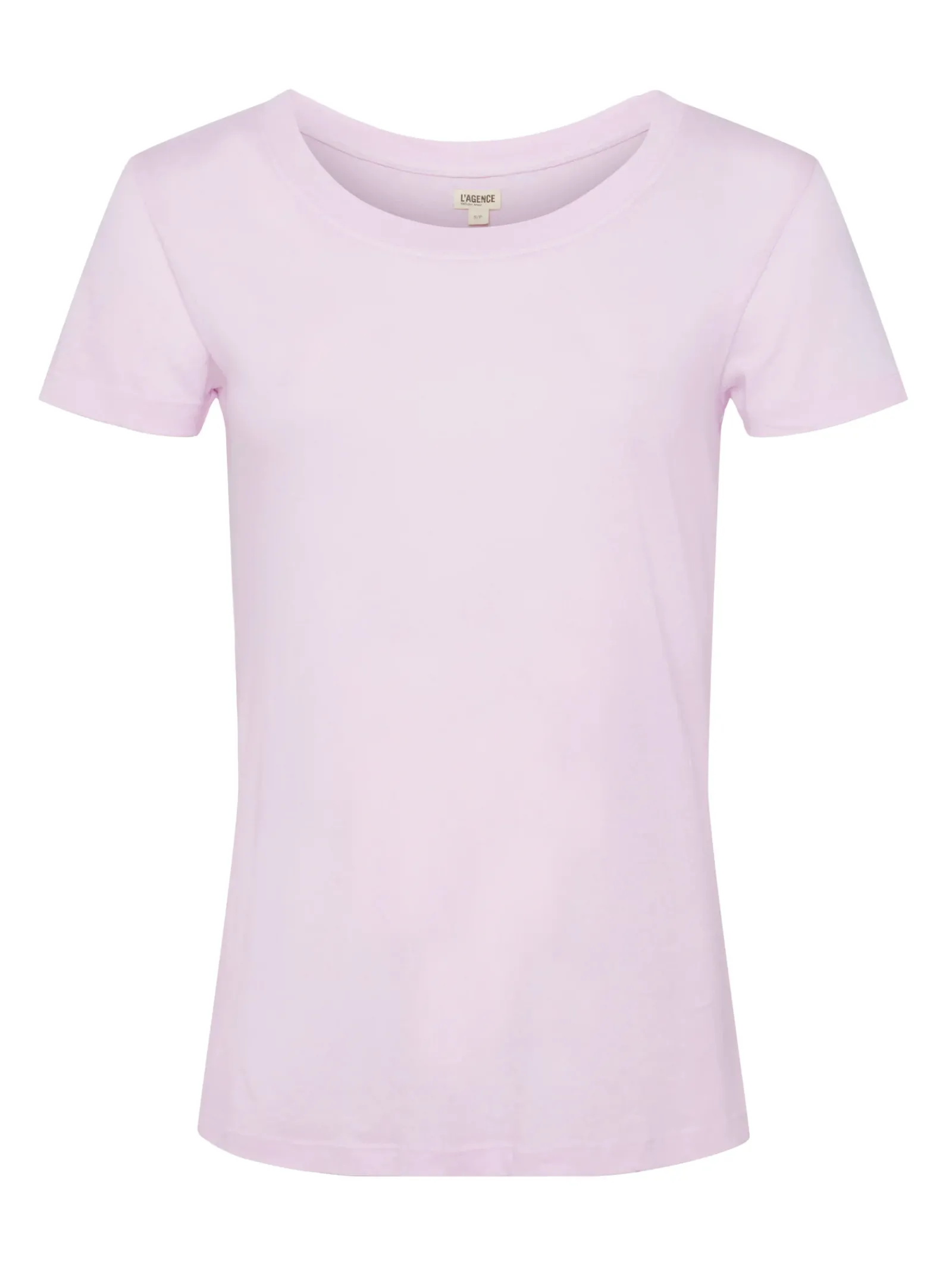 L'AGENCE Spring Collection|Tees|Cory Cotton Scoopneck Tee Lilac Snow