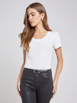 L'AGENCE Nouveau Whites|Spring '24 Catalog|Cory Cotton Scoopneck Tee White