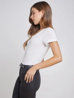 L'AGENCE Nouveau Whites|Spring '24 Catalog|Cory Cotton Scoopneck Tee White