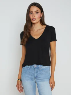L'AGENCE All Things Black|Tees|Daijia V-Neck Tee Black