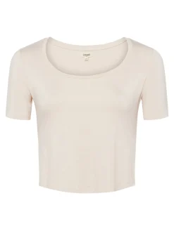 L'AGENCE Spring Collection|Tees|Dana Scoopneck Cropped Tee Bisque