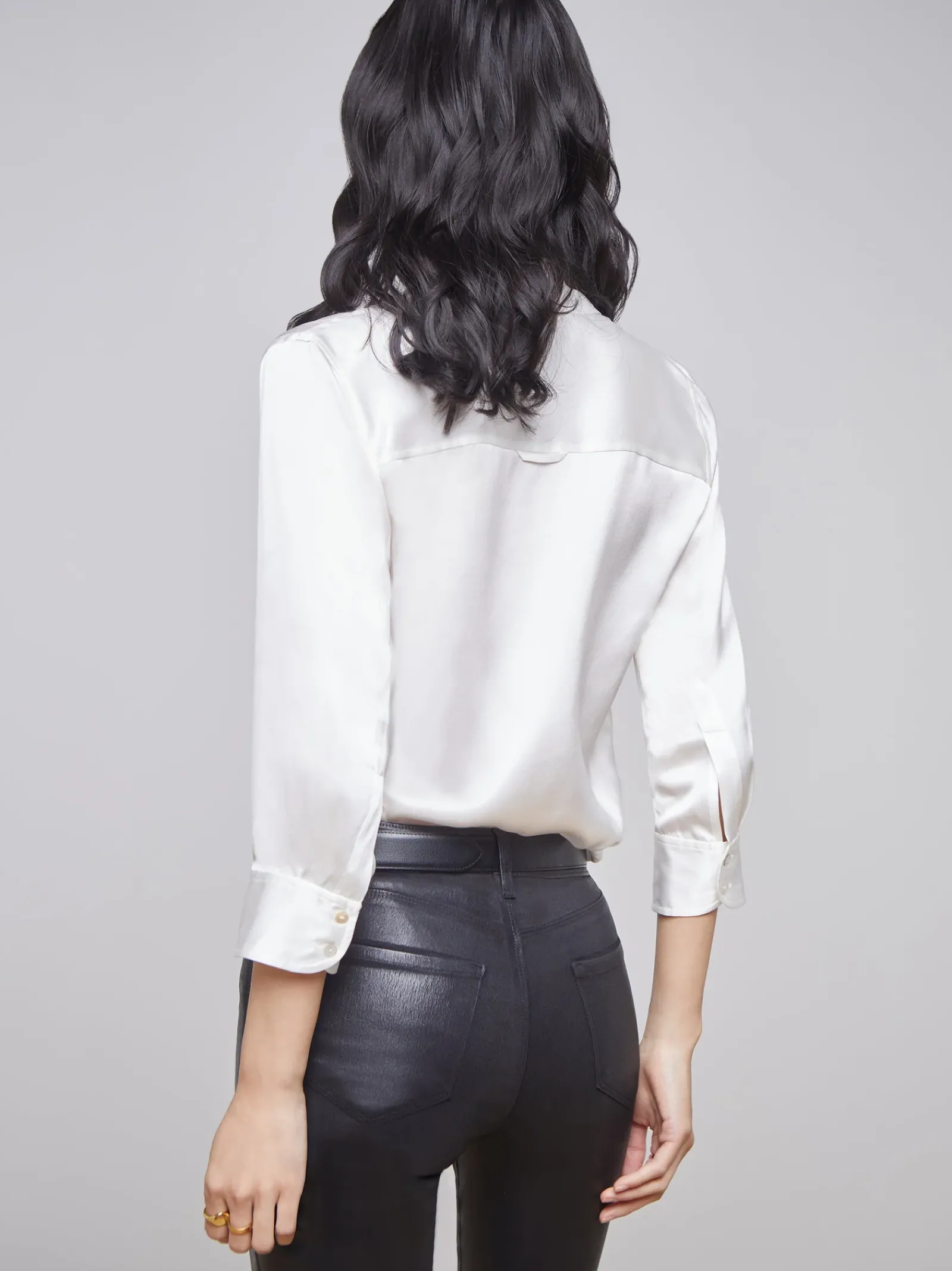 L'AGENCE Nouveau Whites|Back in Stock|Dani Silk Blouse Ivory