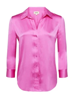 L'AGENCE Online Exclusives|Back in Stock|Dani Silk Blouse Magenta Pink