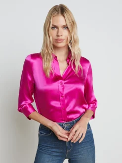 L'AGENCE Silks|Blouses & Tops|Dani Silk Blouse Star Ruby