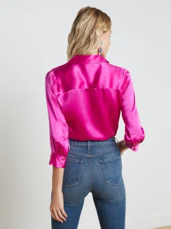 L'AGENCE Silks|Blouses & Tops|Dani Silk Blouse Star Ruby