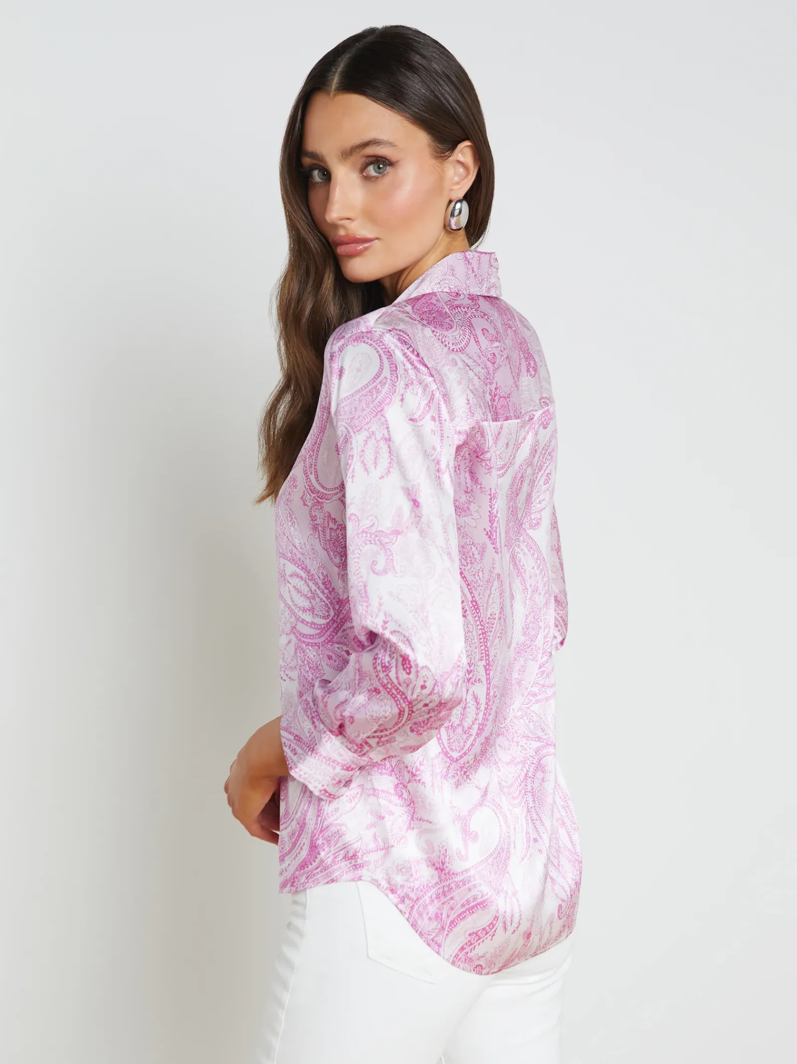 L'AGENCE Spring Collection|Print Edition|Dani Silk Blouse Lilac Snow/Decorated Paisley