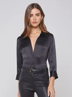 L'AGENCE All Things Black|Essentials|Dani Silk Blouse Black