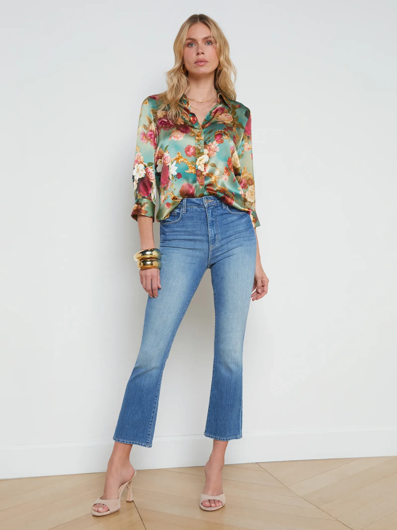 L'AGENCE Spring Collection|Print Edition|Dani Silk Blouse Small Multi Rococo