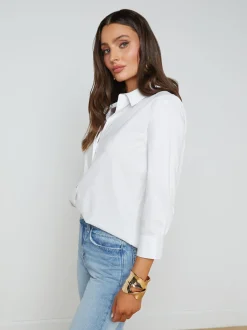 L'AGENCE Spring Collection|Blouses & Tops|Daniella Cotton-Blend Blouse White