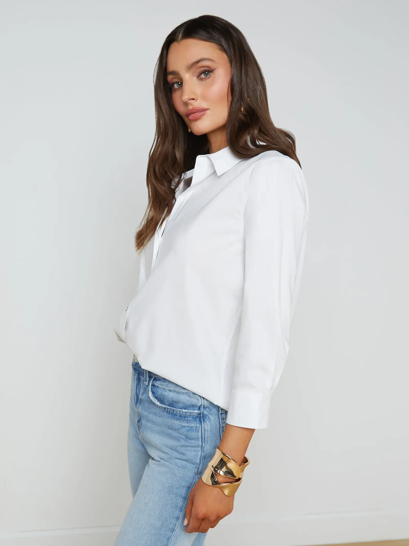 L'AGENCE Spring Collection|Blouses & Tops|Daniella Cotton-Blend Blouse White
