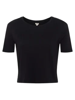 L'AGENCE All Things Black|Spring Collection|Donna Cotton Cropped Tee Black