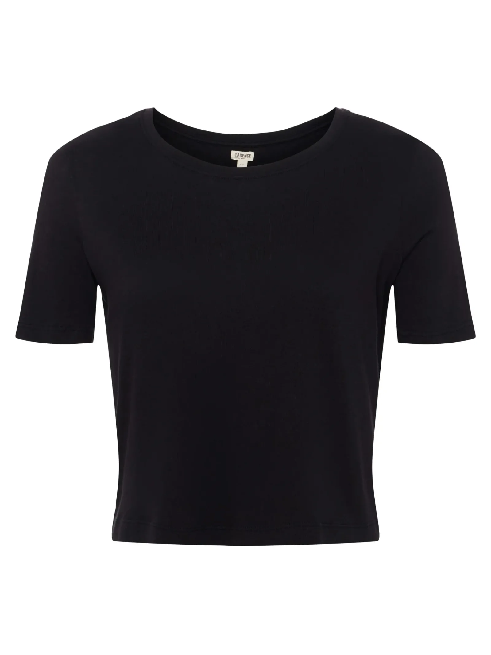 L'AGENCE All Things Black|Spring Collection|Donna Cotton Cropped Tee Black