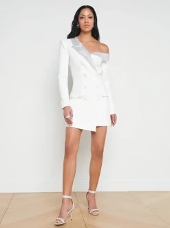 L'AGENCE Spring Collection|Dresses & Jumpsuits|Dorothea Asymmetrical Blazer Dress White