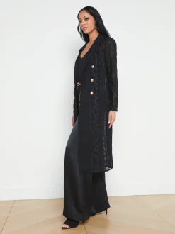 L'AGENCE All Things Black|Spring Collection|Dottie Lace Trench Coat Black