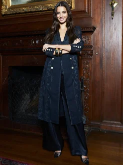 L'AGENCE All Things Black|Spring Collection|Dottie Lace Trench Coat Black