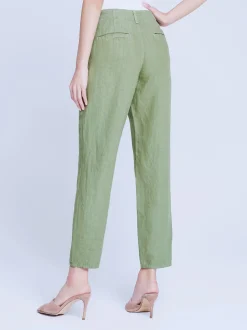 L'AGENCE Straight|Linen|Eboni Linen Pant Soft Army