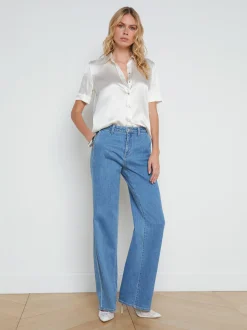L'AGENCE Back in Stock|Spring Collection|Ellah Silk Blouse Ivory