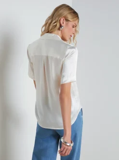 L'AGENCE Back in Stock|Spring Collection|Ellah Silk Blouse Ivory