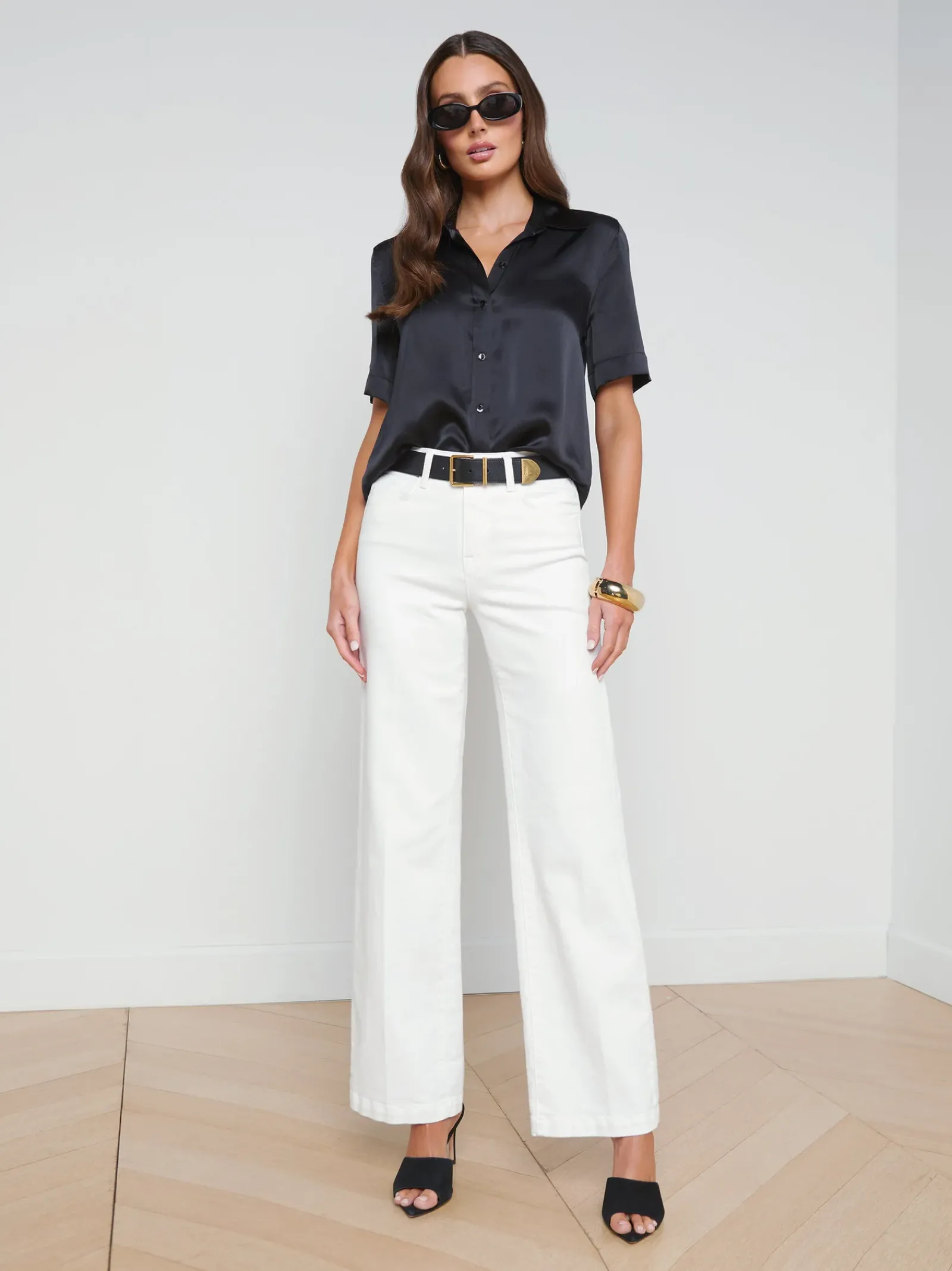 L'AGENCE All Things Black|Back in Stock|Ellah Silk Blouse Black