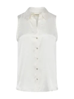 L'AGENCE Nouveau Whites|Back in Stock|Emmy Sleeveless Silk Blouse Ivory