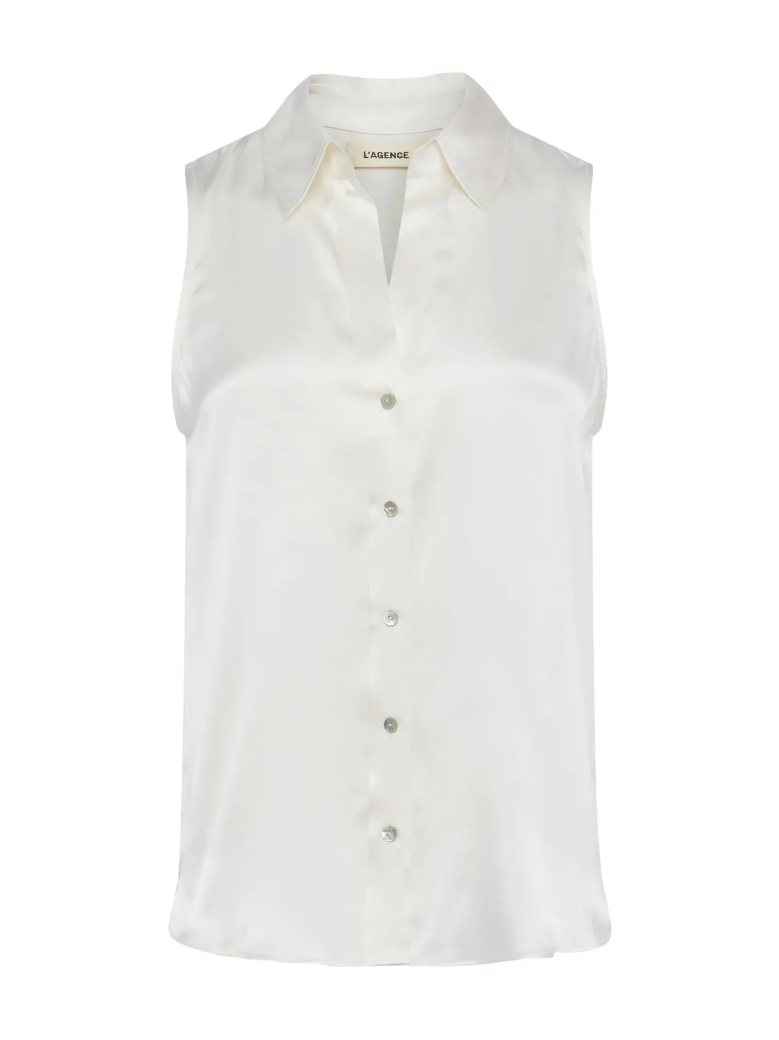 L'AGENCE Nouveau Whites|Back in Stock|Emmy Sleeveless Silk Blouse Ivory