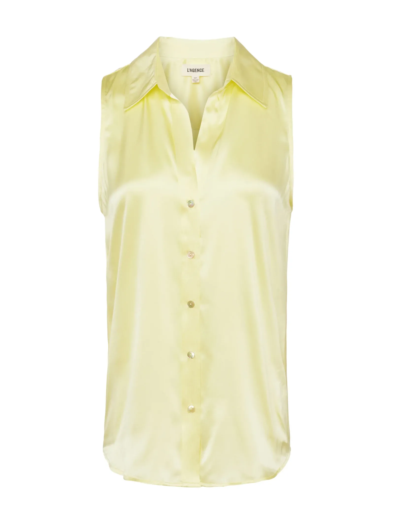 L'AGENCE Spring Collection|Silks|Emmy Sleeveless Silk Blouse Yellow Sorbet