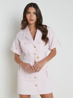 L'AGENCE Spring '24 Catalog|Spring Collection|Everest Safari Shirtdress Lilac Snow