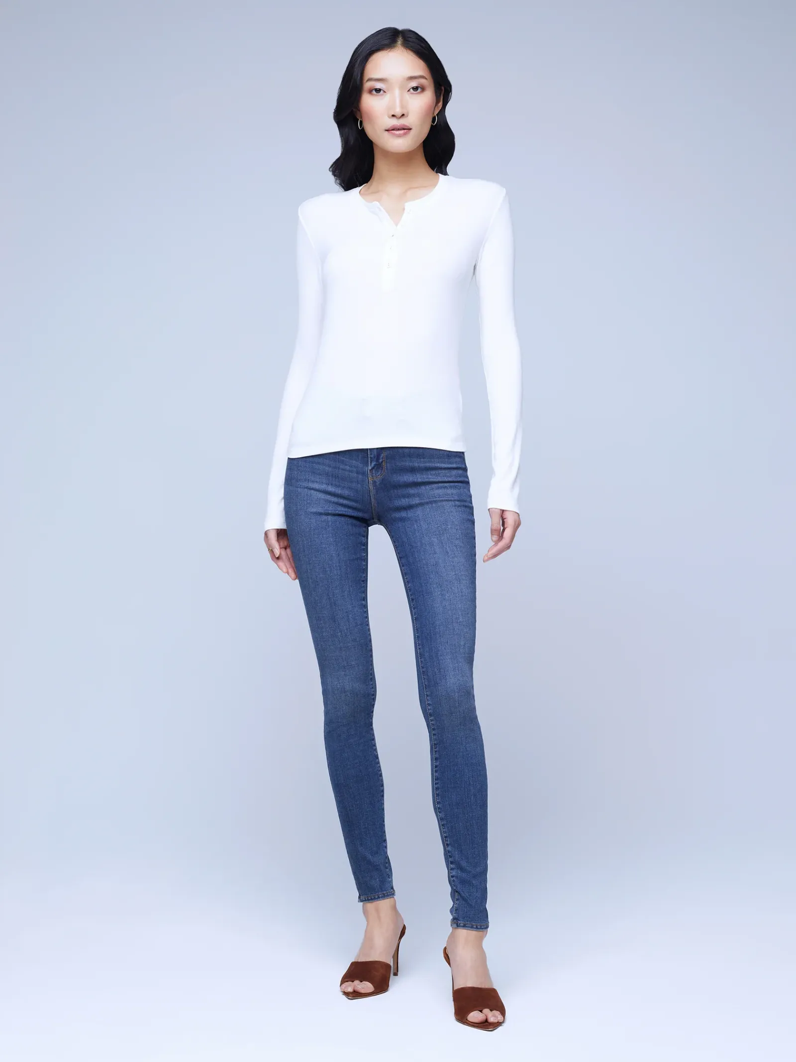 L'AGENCE Nouveau Whites|Tees|Faith Long Sleeve Tee White