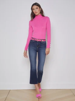 L'AGENCE Knitwear|Flora Sweater Dragon Fruit/Black