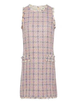 L'AGENCE Spring '24 Catalog|Spring Collection|Florian Tweed Shirtdress Tan/Dusty Pink/Blue