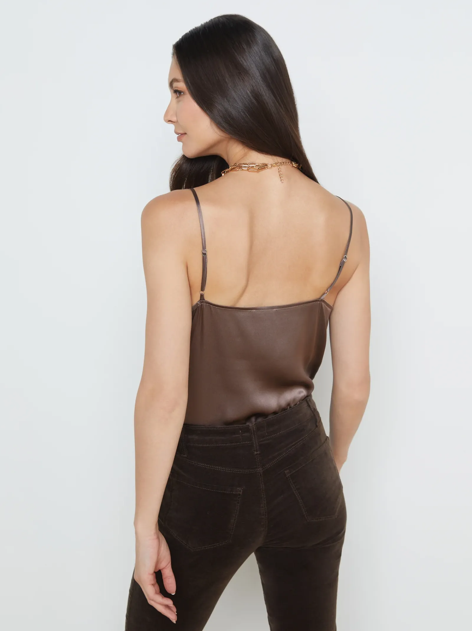L'AGENCE Online Exclusives|Silks|Gabriella Camisole Tank Deep Taupe