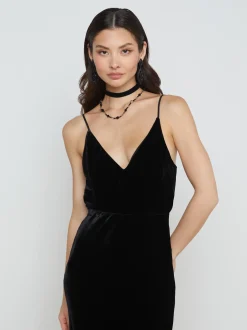L'AGENCE All Things Black|Camisoles & Tanks|Gabriella Velvet Camisole Tank Black Velvet