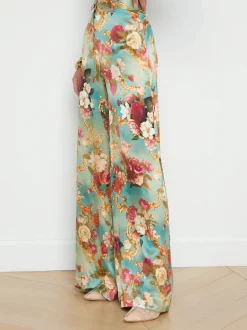 L'AGENCE Sets|Spring '24 Catalog|Gavin Silk Wide-Leg Pant Multi Rococo