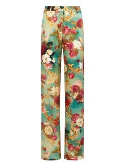 L'AGENCE Sets|Spring '24 Catalog|Gavin Silk Wide-Leg Pant Multi Rococo